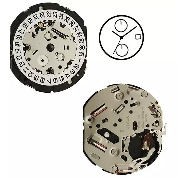 Mechanizm Seiko Ym91 H2 12``` Chr 2eyes 1/5 Sec Date3 60min Ss Quartz