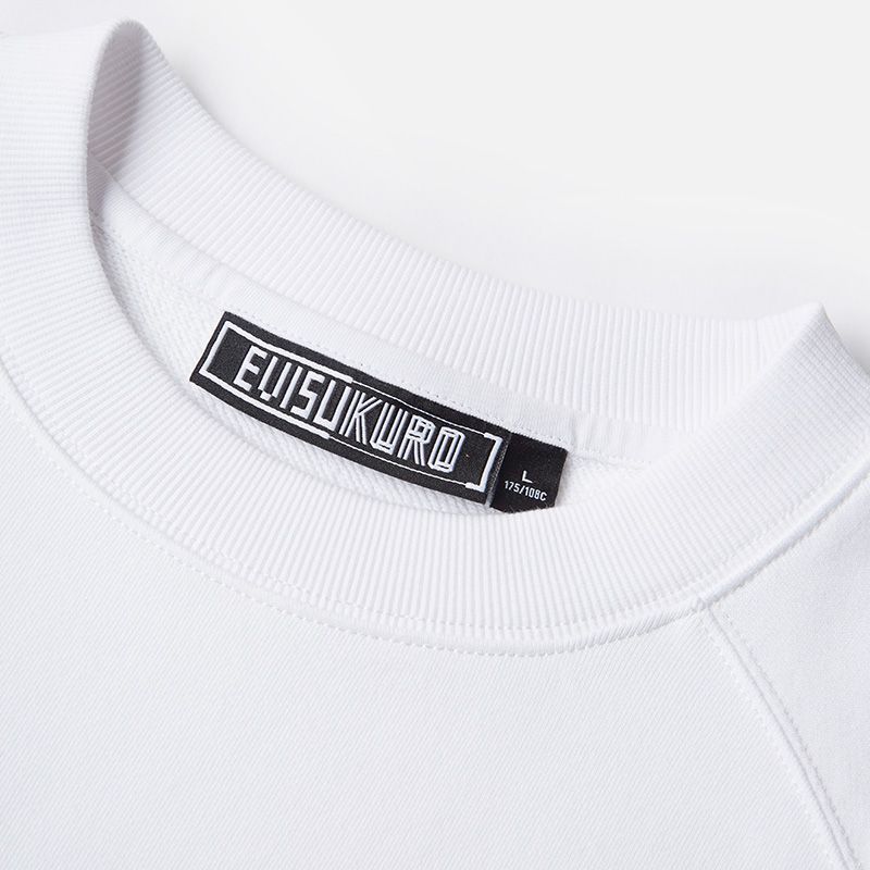 Evisu Seagull Logo Chinese Character Print Short Sleeve Sweatshirt Unisex Sweatshirt White 2ESGNM1SW323LF