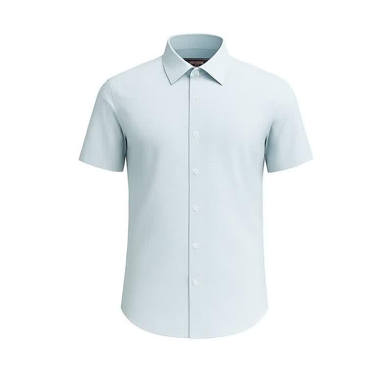 YOUNGOR Men's Wrinkle-Resistant Short-Sleeve Shirt