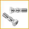 2pcs Stainless Steel AN3 3/8-24 Thread Turbo Brake Line Banjo Bolt with Copper Washers Double Banjo Bolt 31mm Length Replacement