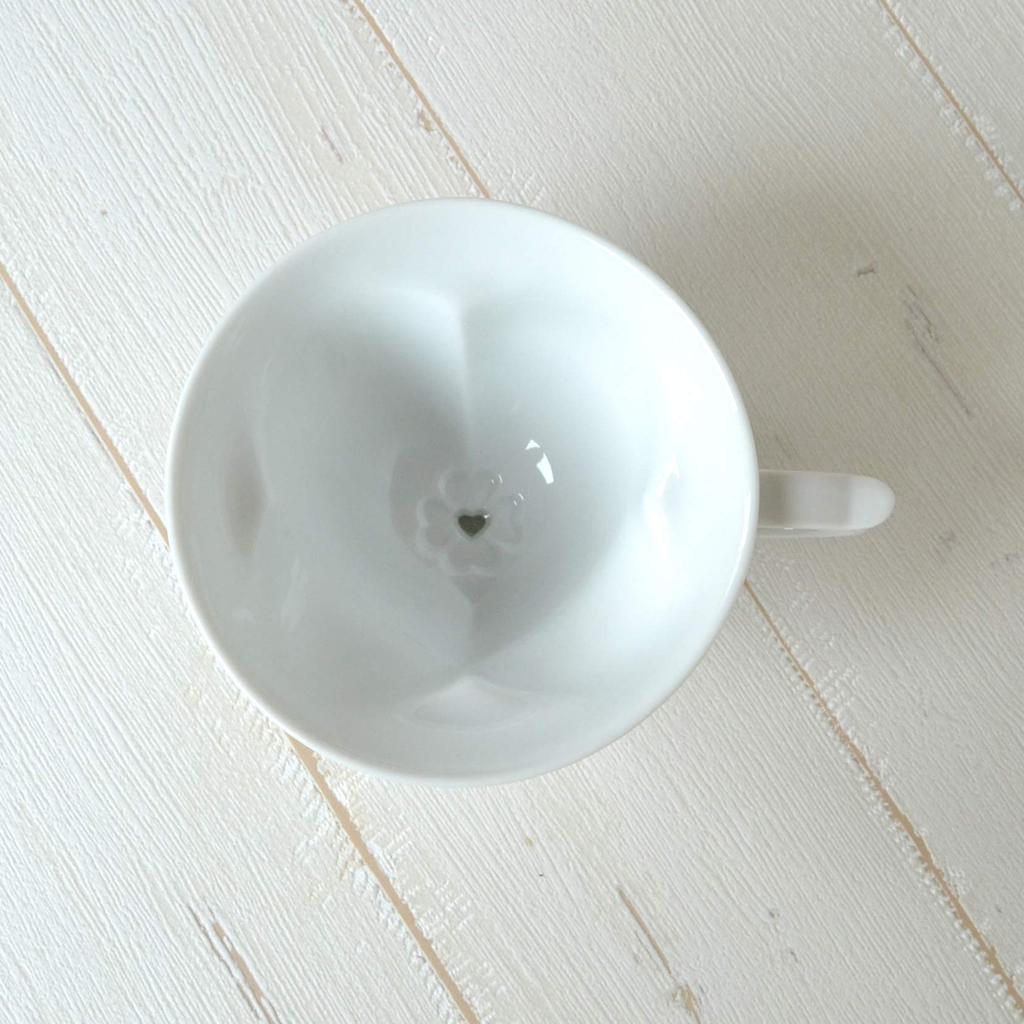 Wedding Gift Present Arita Ware Heart Shape Coffee Cup Saucer Pair Heart In Clover Clear Comes with Noshi and Message Card &
