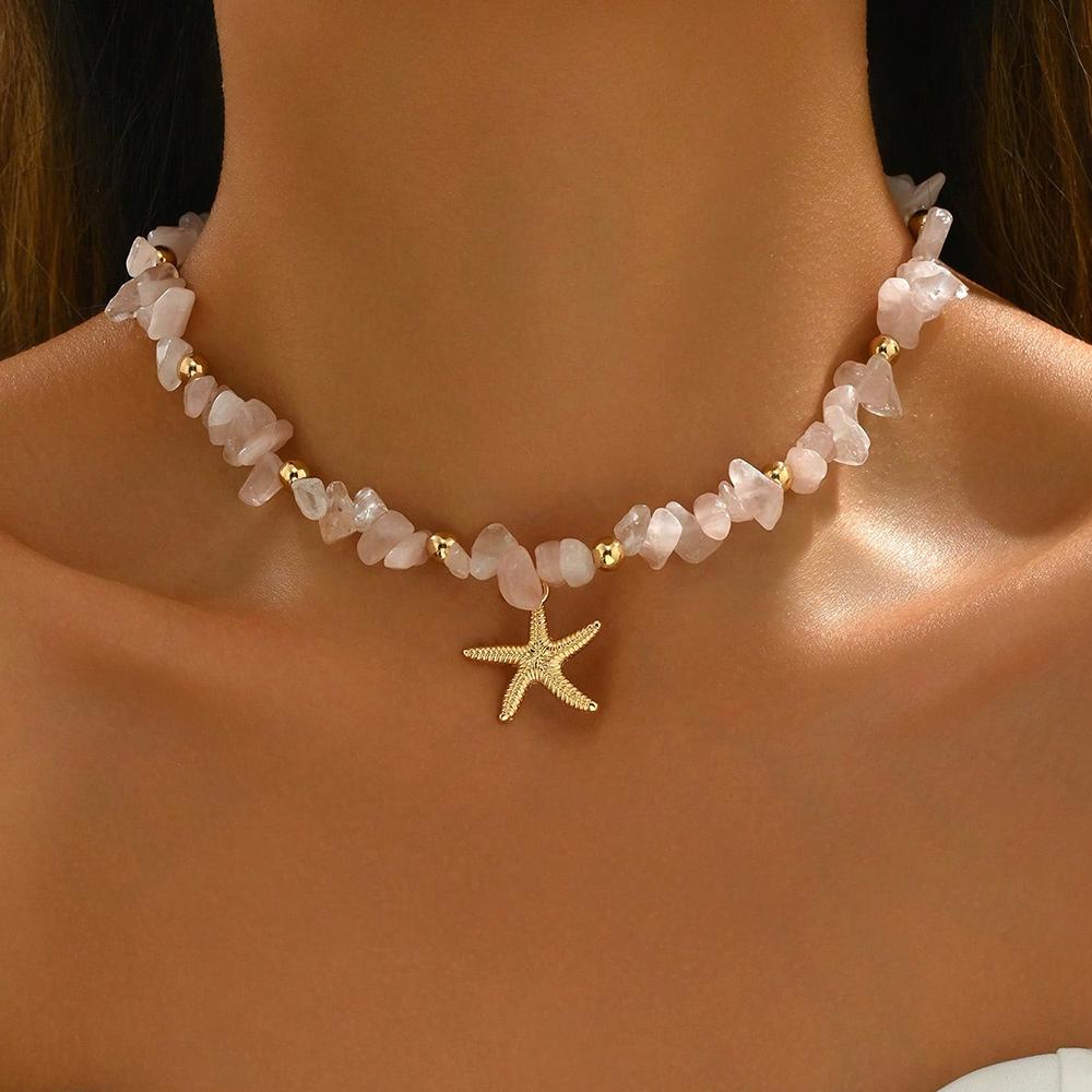 Fashionable Natural Seashell Beaded Necklace Shell Pendant Ocean Inspired Jewelry Choker Suitable For Women Holiday Party Daily