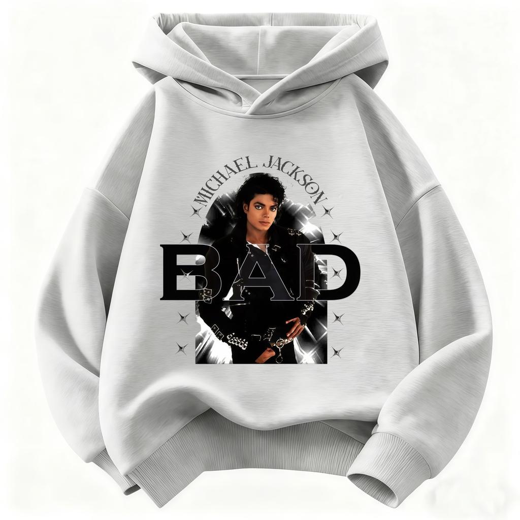 Felpa con Stampa Cool di Michael Jackson Calda Felpa con Cappuccio per Bambini e Bambine (Top Grafico Icona Pop Retrò Autunno/Inverno 2026