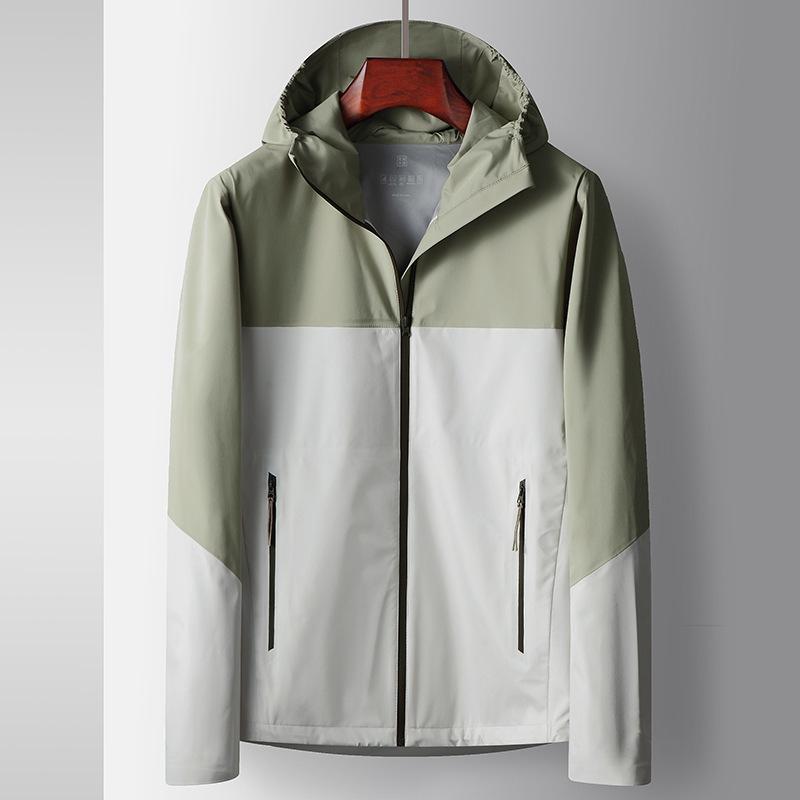 

Весенне-летняя молодежная легкая ветрозащитная куртка с капюшоном, тонкая куртка для пары 195 зелёный