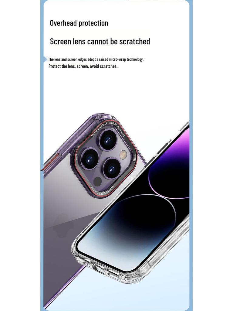 Transparent Anti-Drop Metal Color Block Case for iPhone 13/14/14 Pro Max