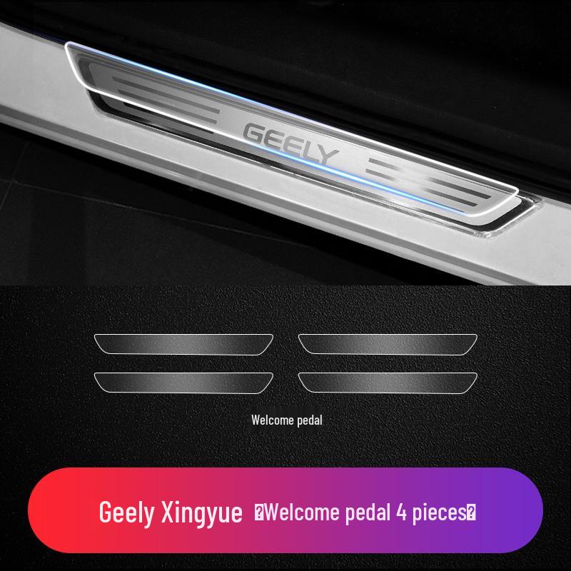 Geely Xingyue/Xingyue L/S Vítací pedál TPU Ochranná fólie Proti poškrábání Prahová lišta Dveří Průhledný kryt