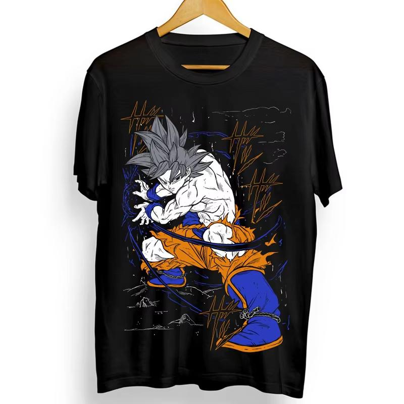 Dragon Ball Seven Dragon Ball Sun Wukong Joint Japanese Retro Large Direct Injection Fashion T-Shirt Daily Retro Letter
