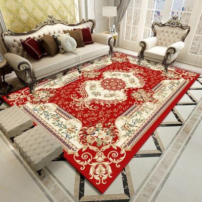 European Bohemian Classical Carpet Vintage Court Style Floor Mat for Commercial Household Living Room Bedroom Retro Decoration