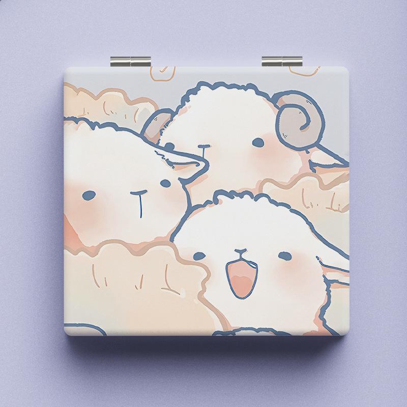 

Зеркало для макияжа с масляной живописью, 2-кратное увеличительное косметическое зеркало, портативное женское складное двухстороннее маленькое зеркало, косметические инструменты