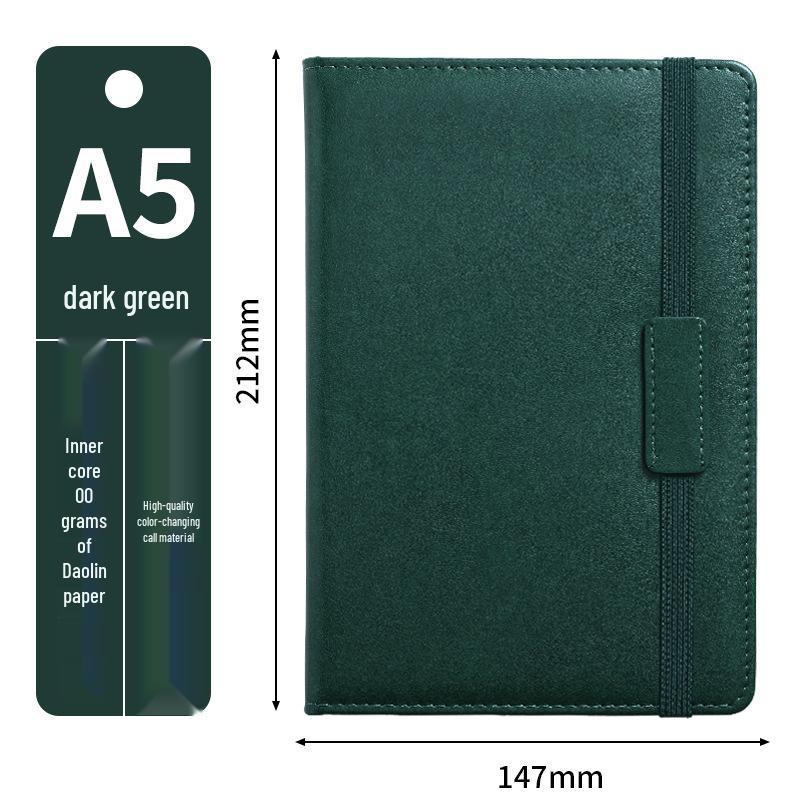 Soft Leather A5 Business Notebook with Textured Cover and Custom Logo A5 - 100 sheets, 200 pages темно-зеленого