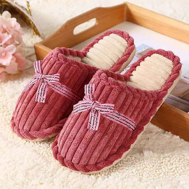 Cotton slippers autumn and winter home household indoor guests plush plush thick bottom non-slip warm couple