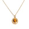 Yhpup France High Quality Natural Stone Agate Tiger Chic Pendant Necklace Earrings for Women Stainless Steel Dainty Jewelry
