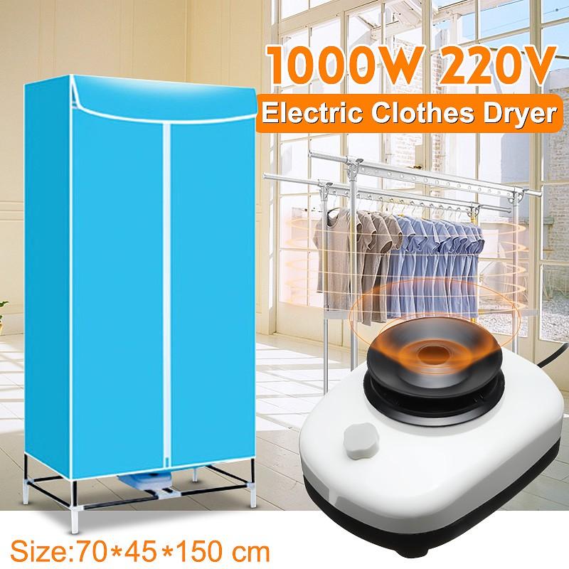 1000W Portable Electric Clothes Dryer Wardrobe Drying Machine 220V Household Drying Closet Stainless Steel Tube Cloth