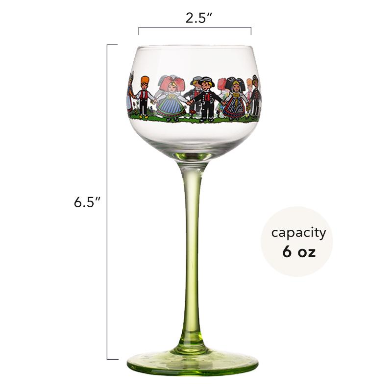 Alsace Style Little People Goblet Wine Glasses Home Decor Wine Glass Suitable For Birthday Christmas And Wedding Gifts  6(fl.oz)
