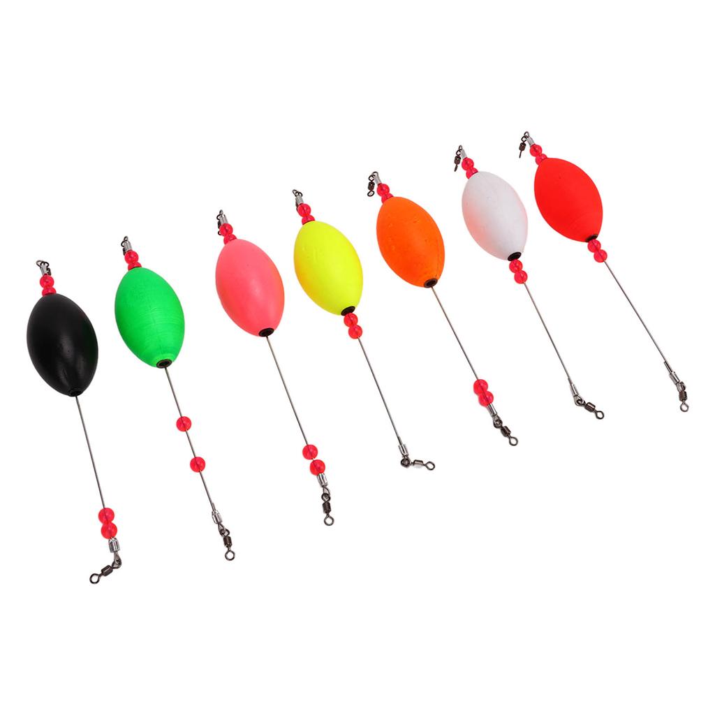 7Pcs Fishing Bobber Sensitive Light Weight Bright Colors Fishing Floats for Long Distance Fishing
