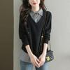 Women's Early Autumn 2025 Two-Piece Knit Shirt - Stylish Fall & Winter Top