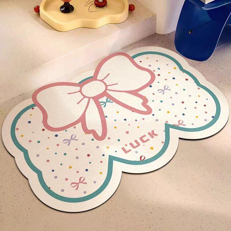 

инс ветер бант ванная комната ванная комната диатомовая грязь коврик для пола гостиная прихожая ковер водопоглощающий нескользящий коврик для ног 40X60cm 15.7X23.6in