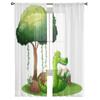 Crocodile Under Tree Tulle Curtains for Living Room Bedroom Window Sheer Curtains Kitchen Balcony Voile Curtains