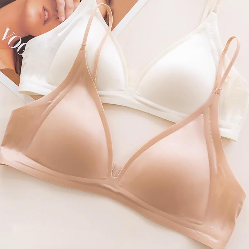 1ks Tenká ramínka Elegantní dámská podprsenka Prodyšná Pohodlná Bezešvá Jednobarevné spodní prádlo Nylon