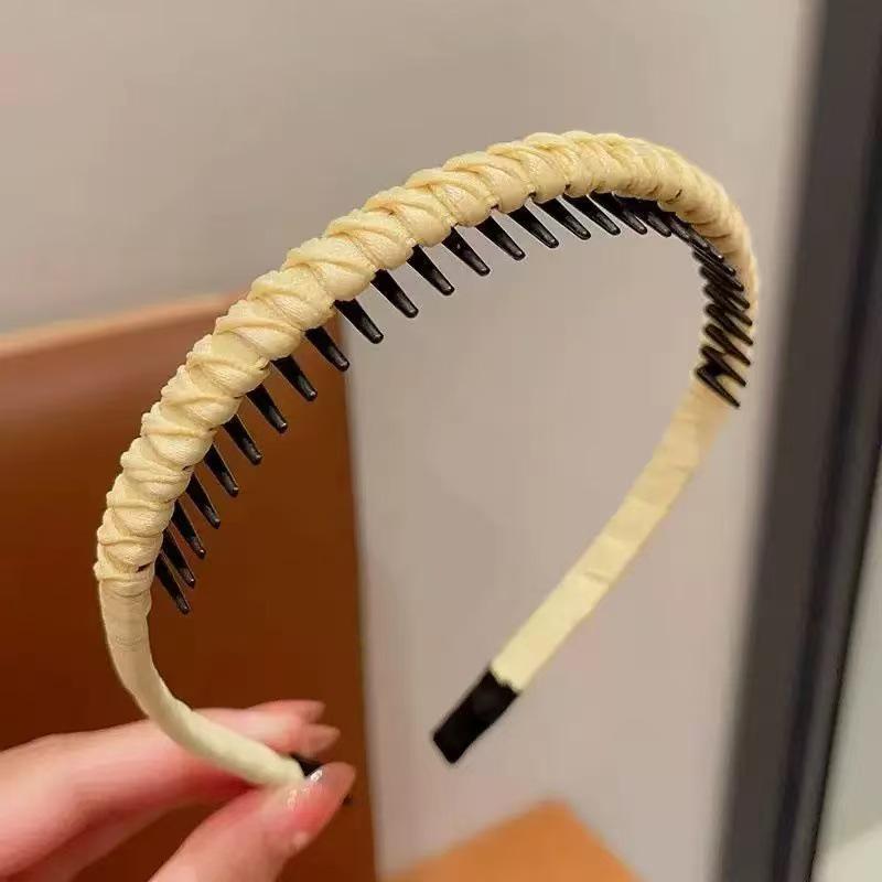 Rutschfestes dünnes geflochtenes Stirnband mit Zähnen für Damen - Ideal zum Waschen des Gesichts und Styling