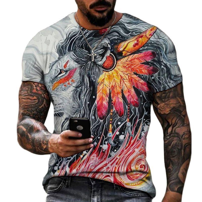 Vintage T Shirt For Men Graffiti Abstraction Short Sleeve Tops Street Hip Hop Men's T-shirts Oversized Tees Shirt Man Clothing