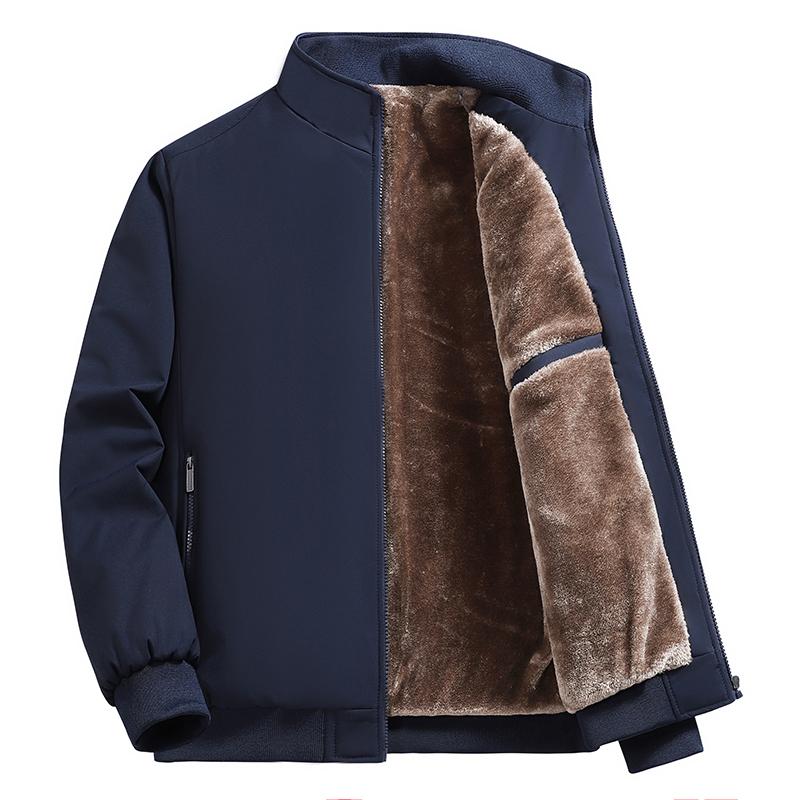 Middle-aged and elderly men's fleece thickened dad jacket