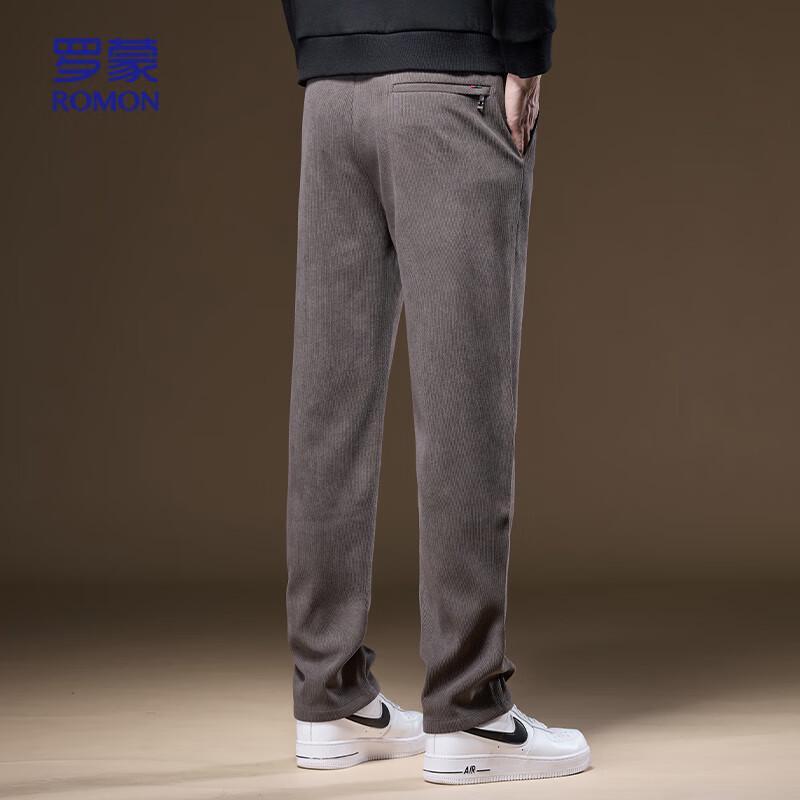 Romon Men's Thick Corduroy Straight-Leg Casual Pants