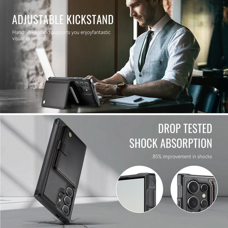 2 In 1 Magnetic Detachable Wallet Case For Samsung Galaxy S25 Ultra S24 Plus S23 S22 S21 S20 FE Luxury Leather Card Slots Cover