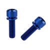 Titanium Bolt Hex Screw M5x16 18 20mm Stigma Chamfer Head Bolt with Washer for Bicycle Stem Parts Pack of 6 (Blue, M5x16mm)
