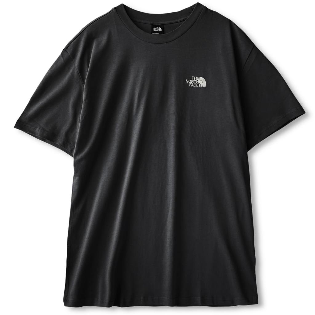 The North Face Short Sleeve with Back Mountain Sketch Oversized TNF Size M Men's T-Shirt Print, Black, Tee, Black/White Dune, [Used]