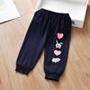 New Casual Pants for Children Fashionable and Versatile Printed Cropped Pants for Baby Girls Thin Mosquito Repellent Pants for Girls