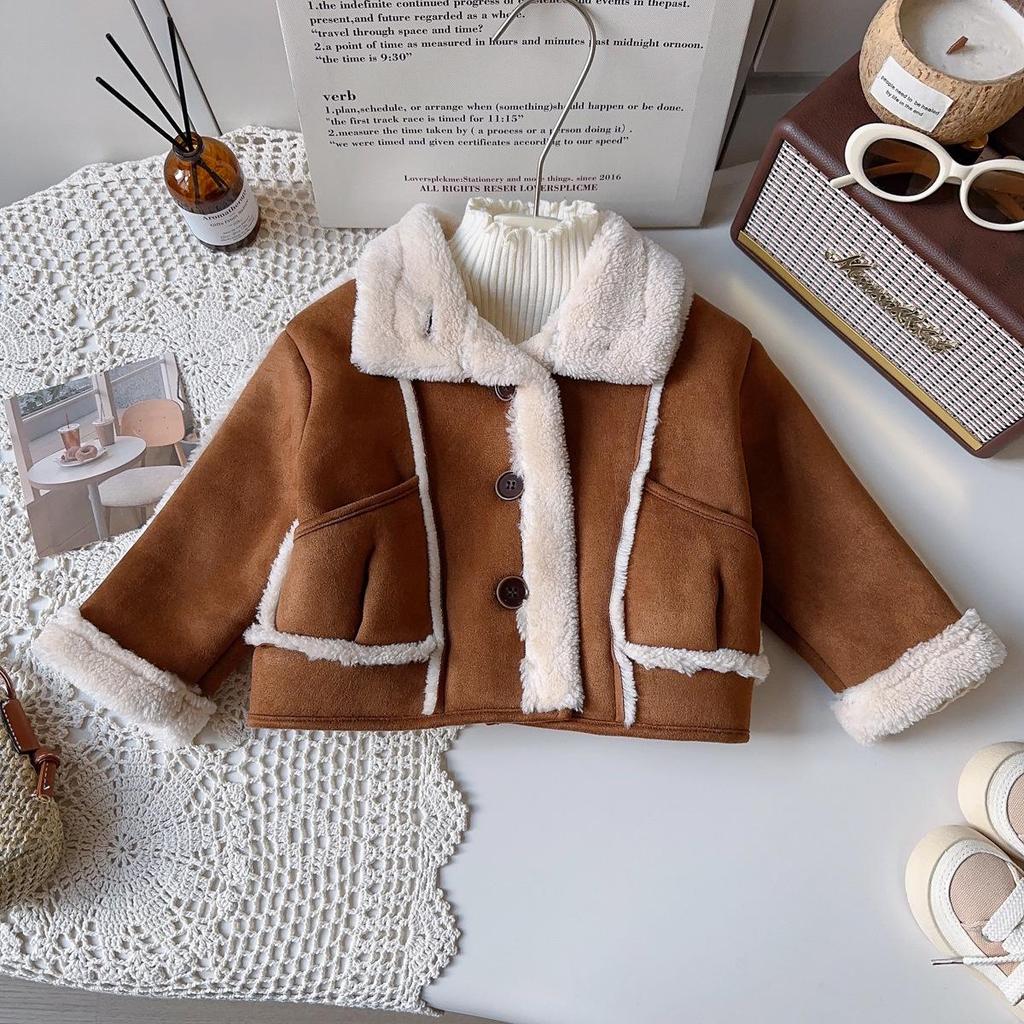 Chicker Koreanischer Wintermantel für Mädchen - Mit Fleece gefüttert, Pelzbesatz, Verdickt, BWB089