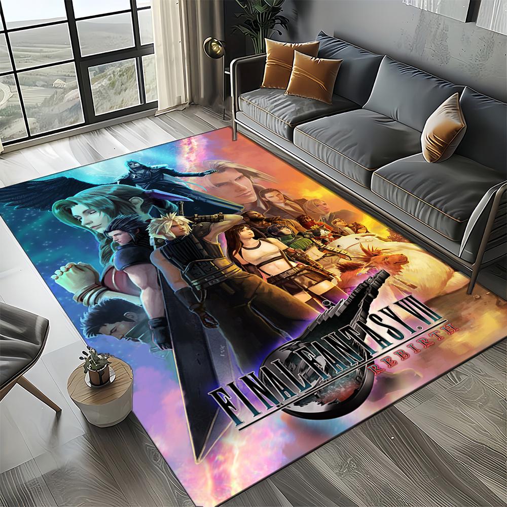New Style Final Fantasy Games Cloud Tifa Aerith Carpet Rug for Living Room Bedroom Home Sofa,Kids Play Non-slip Floor Mat