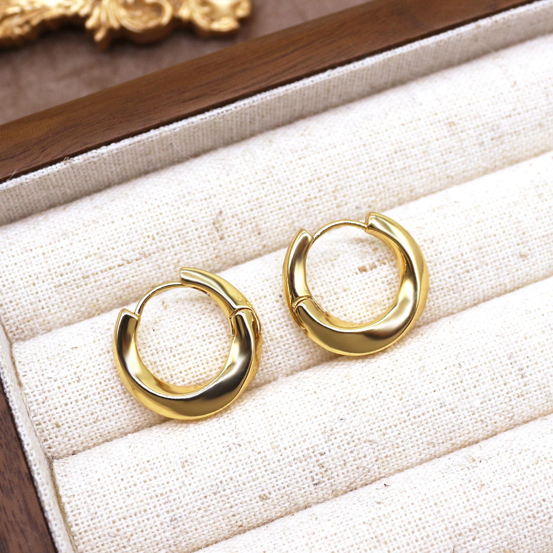 Европейские и американские нишевые витые серьги-кольца - Легкая роскошь, металлический ретро-дизайн XDE-2620906