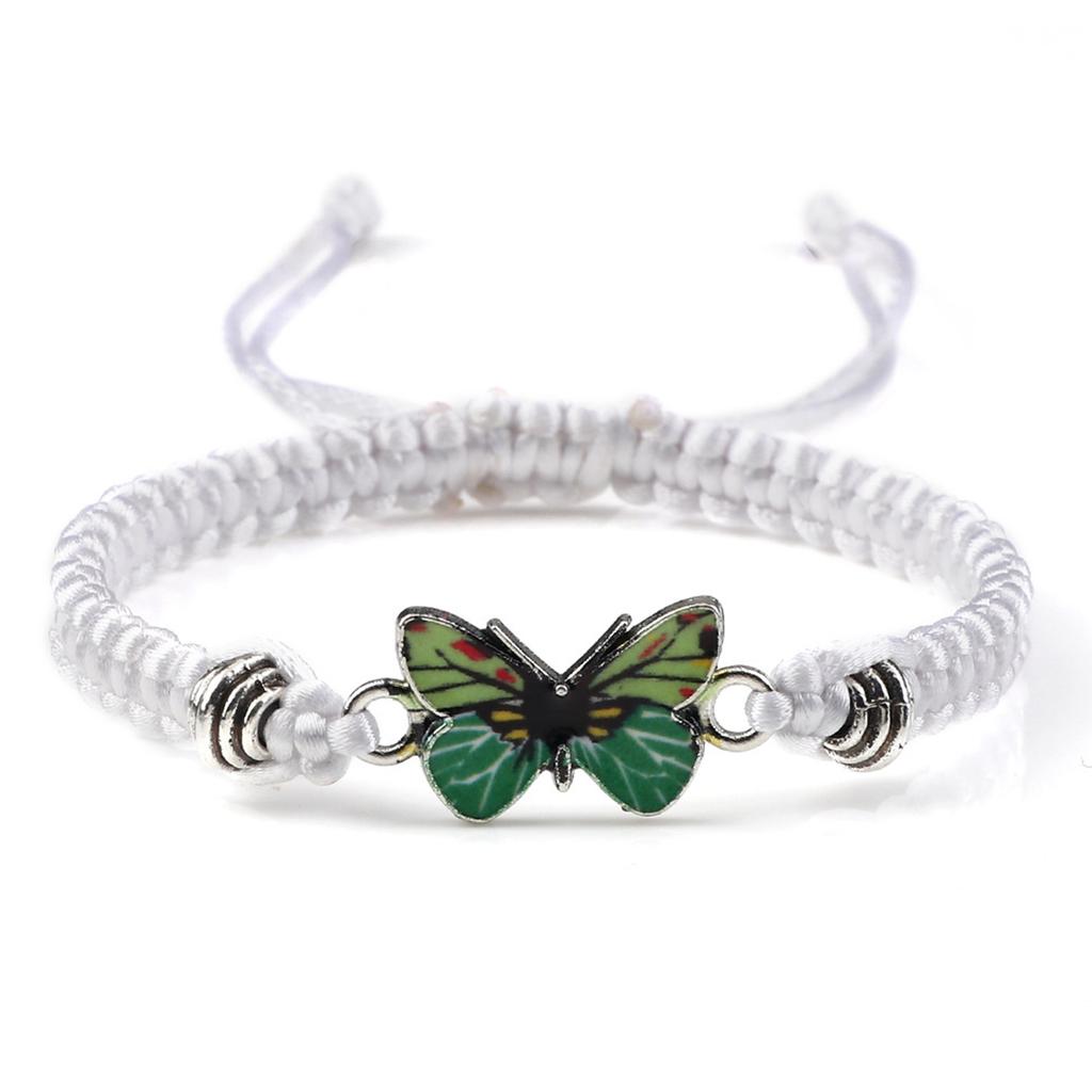 Handmade Rope Butterfly Charm Wristband Anklets Boho Jewelry for Women Teen