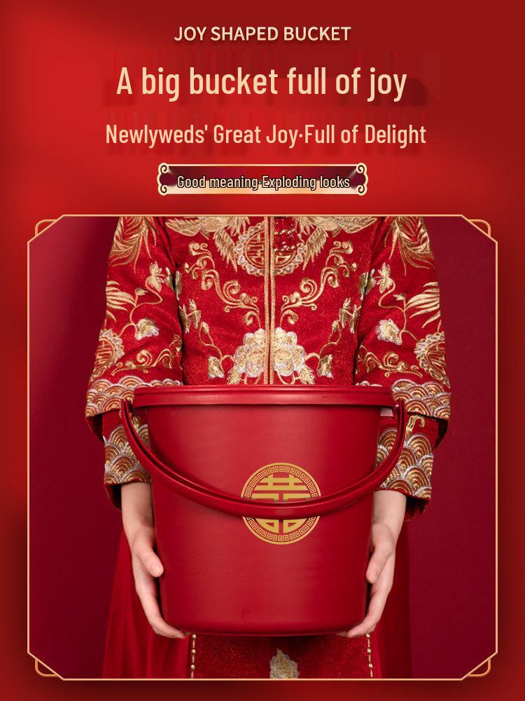 Red Wedding & Housewarming Joy Buckets - Large Plastic Pair in Vibrant Red