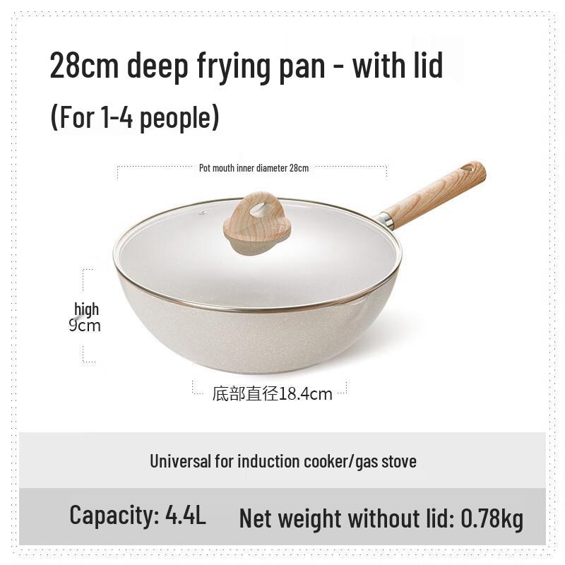 ZISIZ Aluminum Alloy Wok with Lid