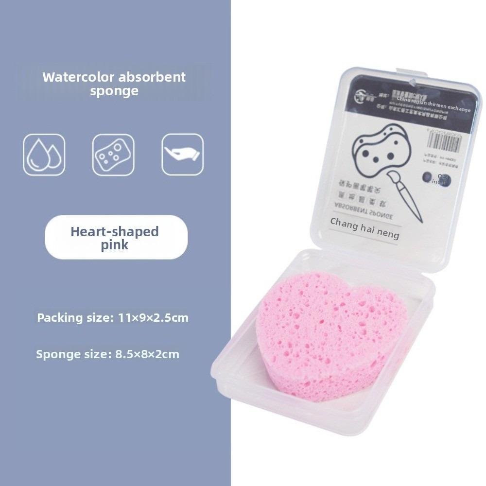 

Super Absorbent Watercolor Painting Sponge Art Supplies Water Absorbing Sponge Art Sponge Tool Pink Heart shape