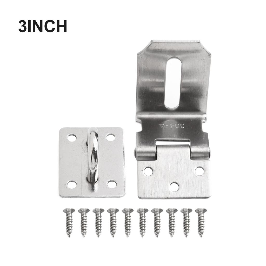 Stainless Steel Anti Theft Hasp Clasp with Strong Connecting Rod for Secure Shed Garage Door and Storage Latch Use