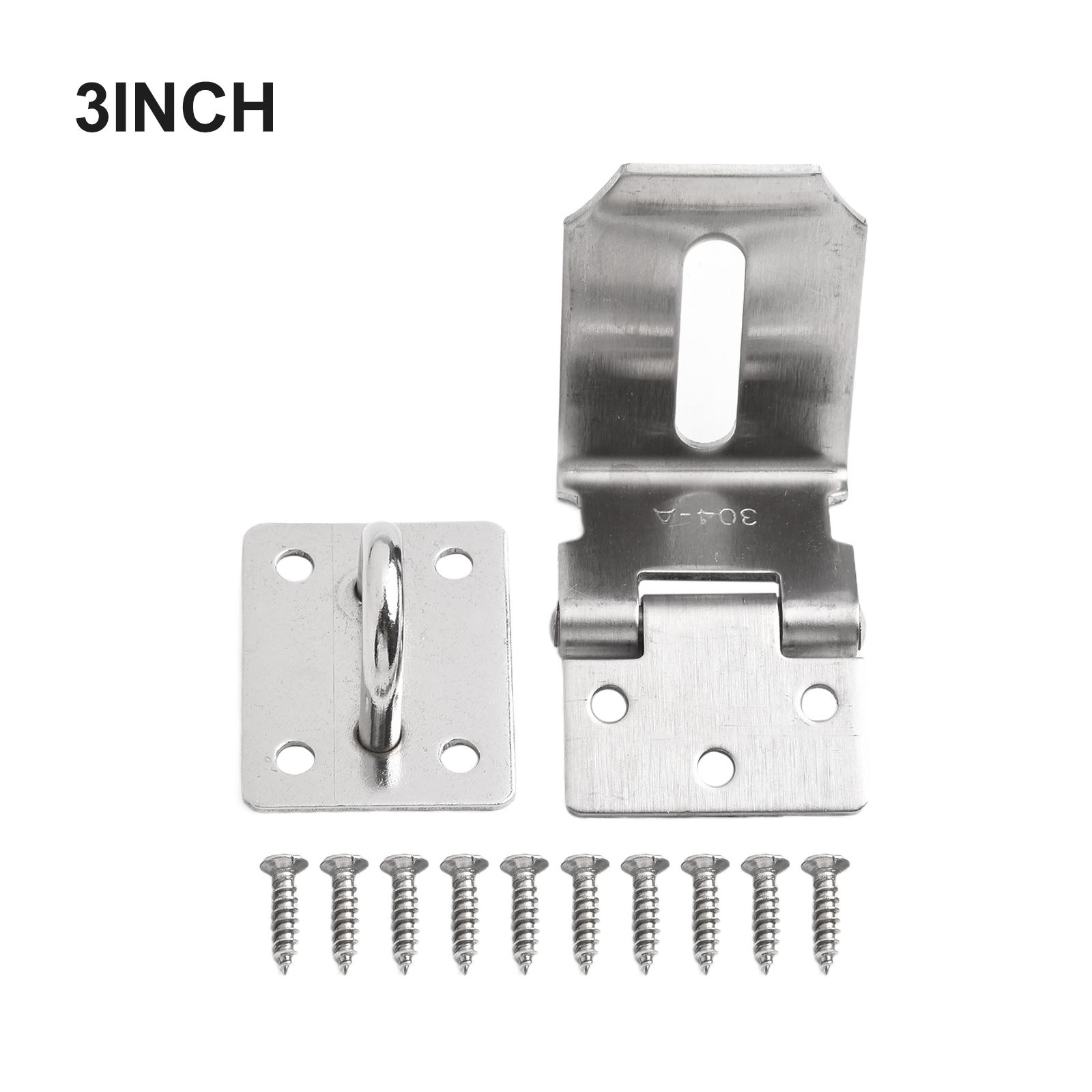 

Corner Buckles Stainless Steel Door Lock Hasp Staple Padlock Clasp Shed Latch 3inch