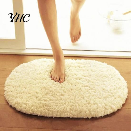 Effen Kleur Pluizig Antislip Waterabsorberend Badkamer Slaapkamer Mat Kussen Tapijt Vloerkleed