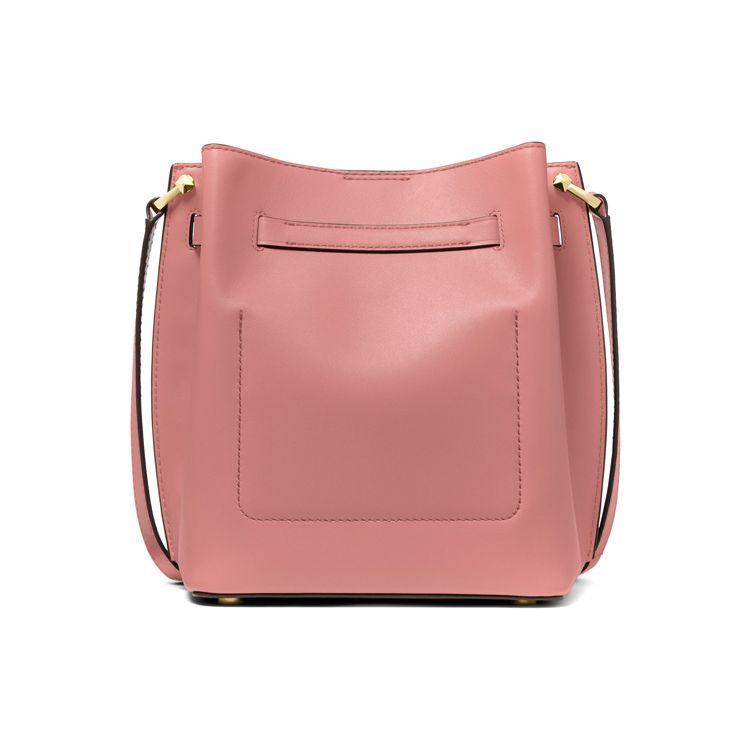 Michael Kors Hamilton Legacy Classic Solid Color Chain Commuter Fashion Lace-Up Leather Bucket Bag Women Bags Rose-Pink 30S2L9HM6L-622