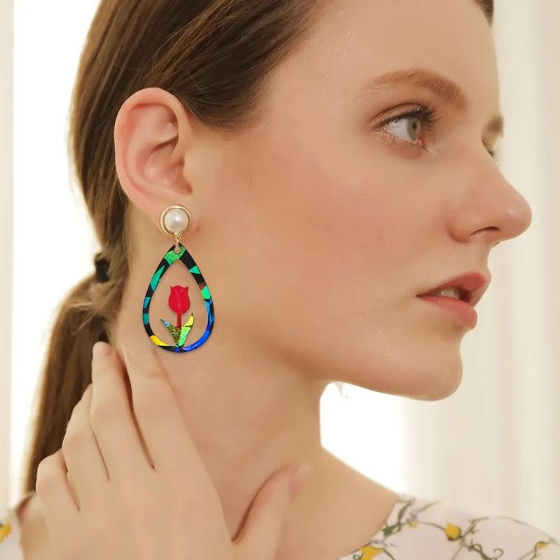 Earring Pendant Epoxy Mould Holographical Lasers Silicone Mold Water Drop Shaped Earrings Mould for Jewelry Enthusiasts