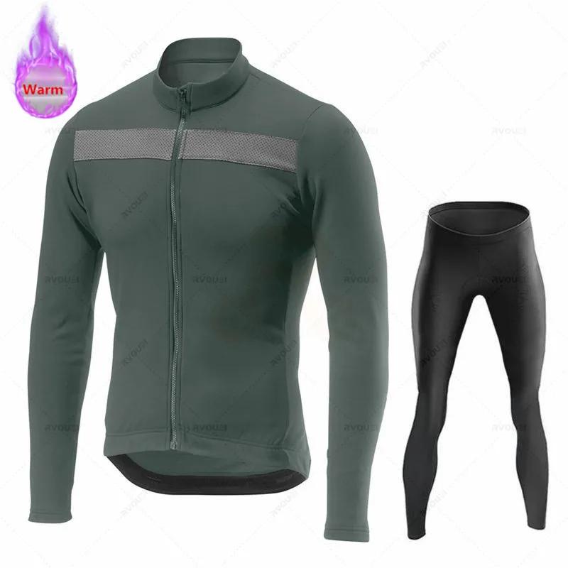 Thermal Fleece Cycling Jersey Set, Racing Bike Suit, Mountain Bicycle Clothing, New Team, Winter Velvet Warm Cycling Clothing Suit Set