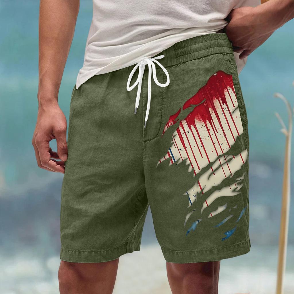 Męskie letnie, duże, swobodne, luźne spodnie sportowe, szorty plażowe