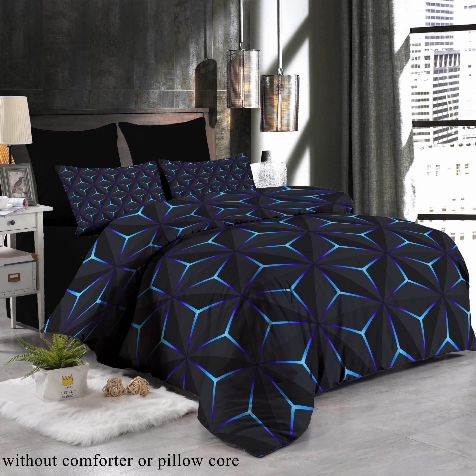 

3D Digital Printing Three-Piece Set To Map Custom Bedding Quilt Cover 135 * 200cm 50 * 80cm * 1 two-piece set