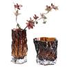 Glass Vase Folds Irregular Water Ripples Transparent Vase with Colorful Flowers Terrarium Hydroponics Home Decoration