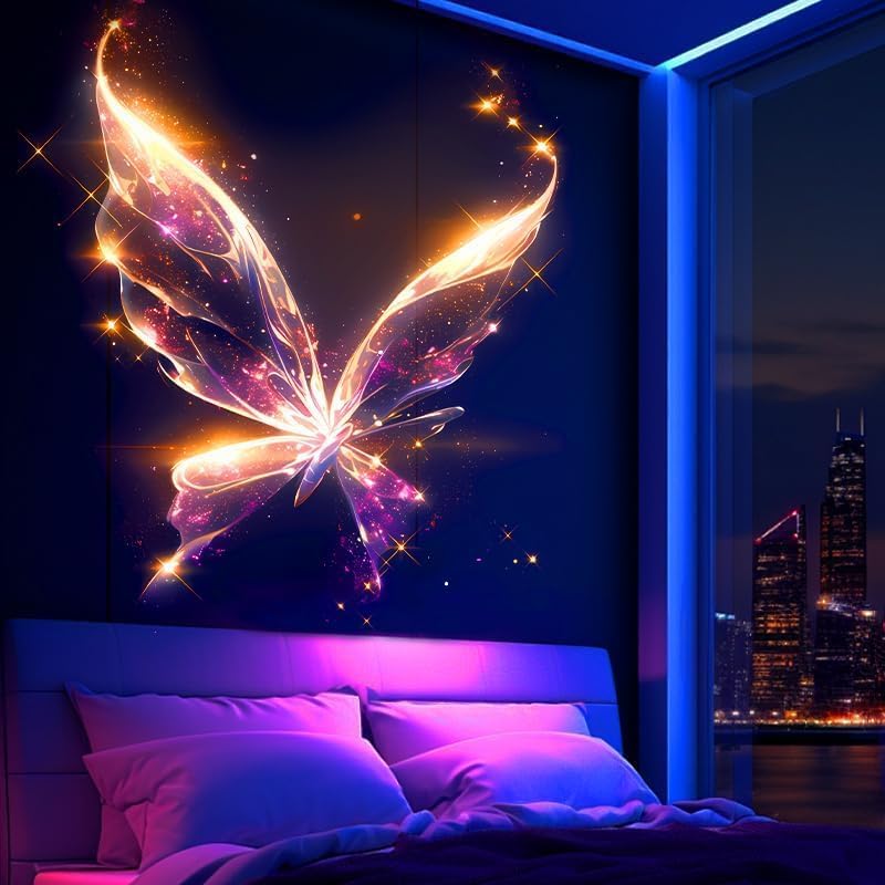 Starry Sky & Moon Light Projector with 10 Projection Patterns, Dimmable, Bedroom Night Light, Stylish Background Light, Interior Decor, Gift, Ocean &