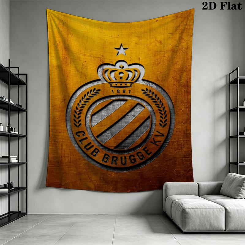 Club Brugge K V Wall Tapestry Aesthetic Wall Hanging Printed Fabric Blanket Decorative Tapestries for Bedroom Living Room Home Decor