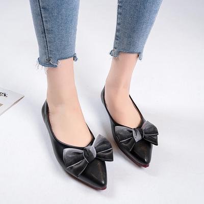Mode Schleife Lässige Flache Schuhe Frau Neu Sommer Atmungsaktiv Bequem Weichsohlige Schuhe Spitz Zehe Flach Damenschuhe